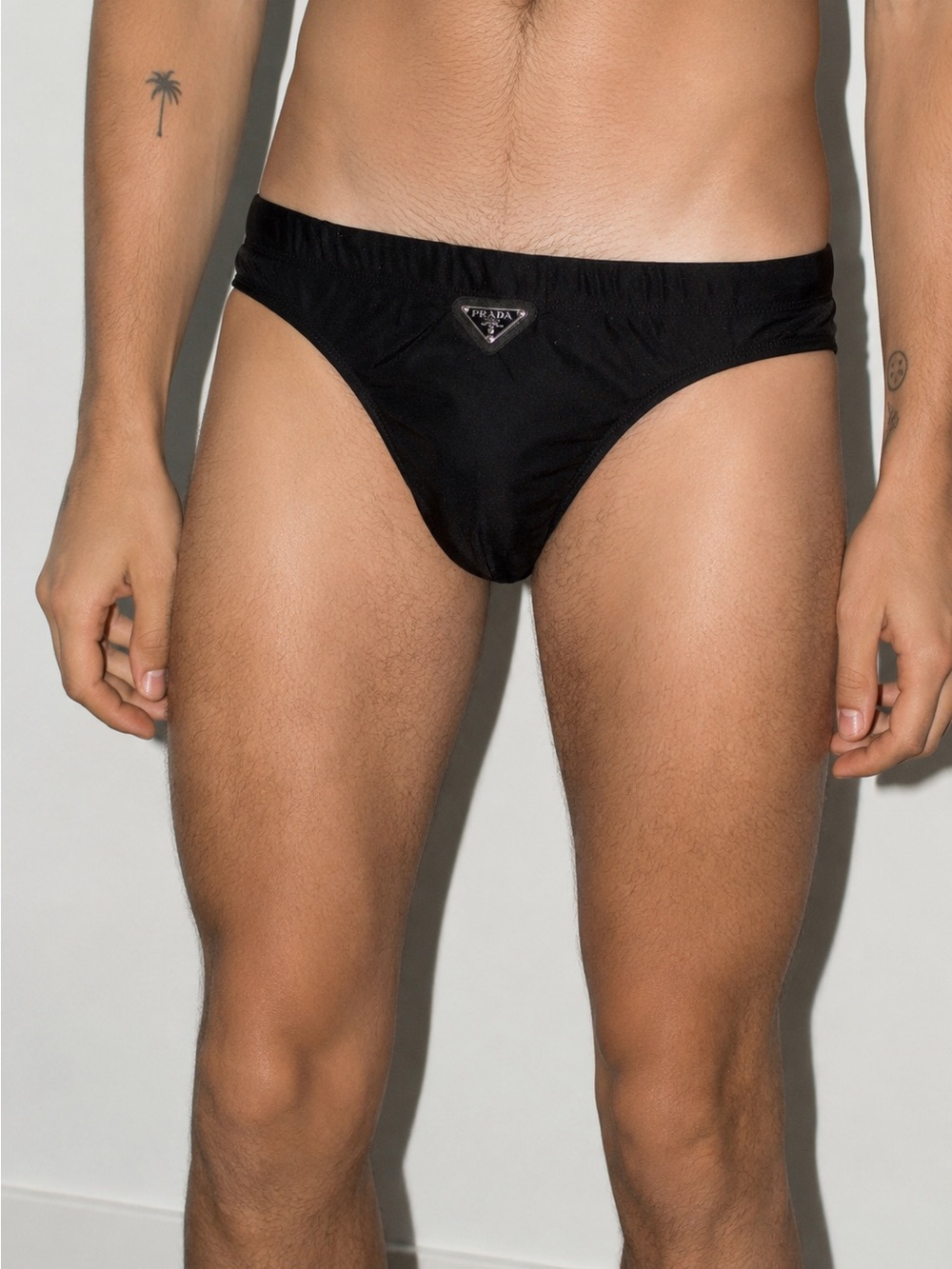 Men’s swim Prada Upcycled hardware on unbranded swim brief Speedo